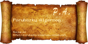 Porubszky Algernon névjegykártya
